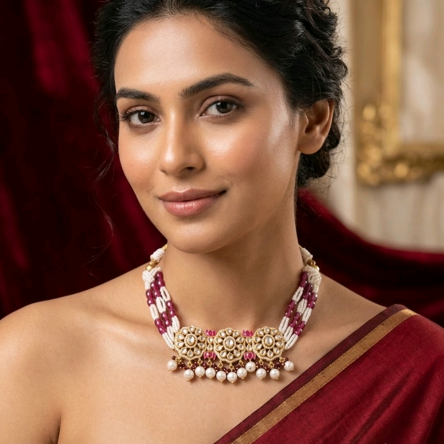 Moissanite Lotus Choker Set